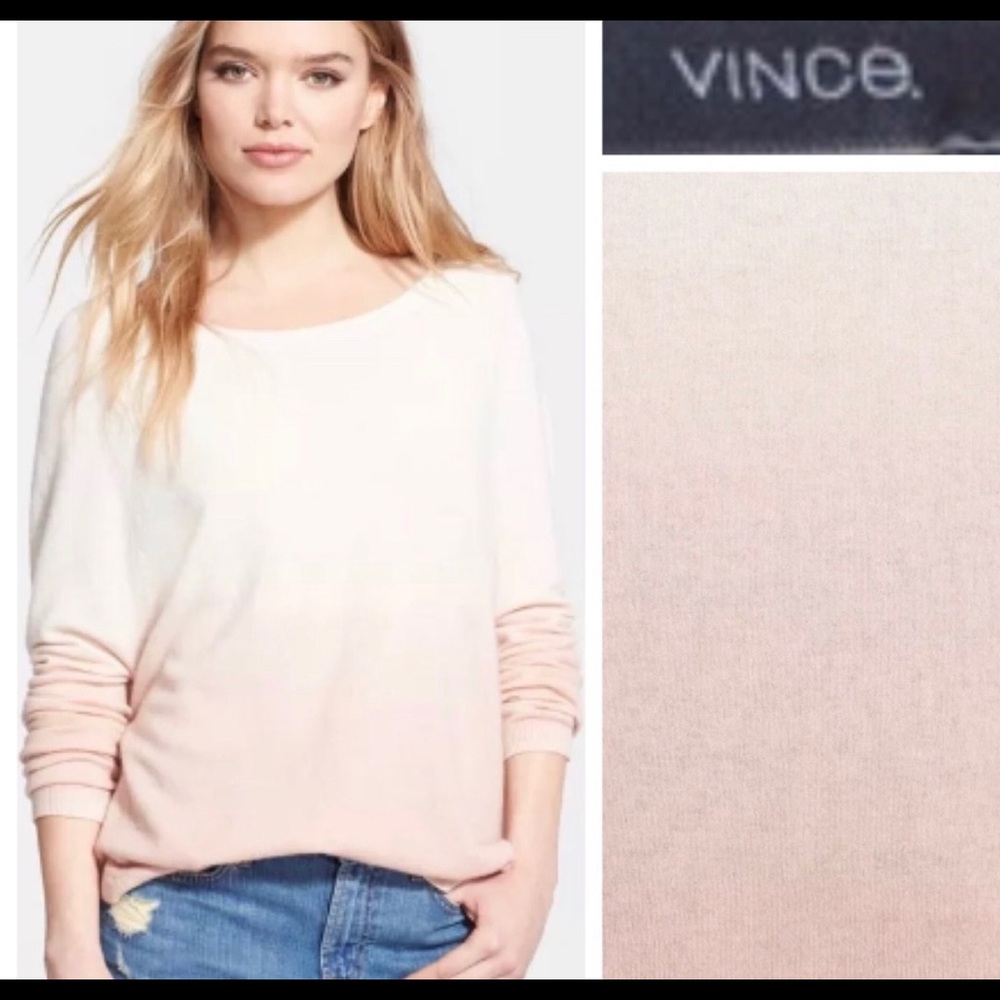 Vince Cream and Pink Gradient Sweater